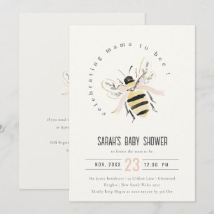 Cute Pastel Mum To Bee Neutral Baby Shower Invitation