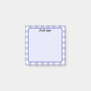 Cute Pastel Navy Gingham Pattern Notes