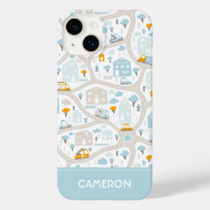 Cute Pastel Neighborhood Map Pattern Case-Mate iPhone 14 Case