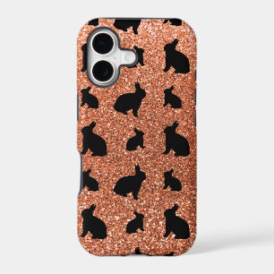 Cute pastel orange bunny glitter pattern