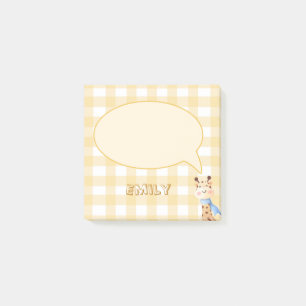 Cute Pastel Orange Gingham Pattern Post-It Notes