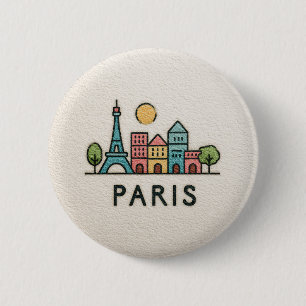 Cute Pastel Paris Button