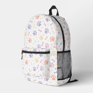 Cute Pastel Paw Print  Printed Backpack