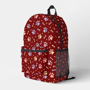 Cute Pastel Paw Print Printed Backpack
