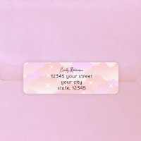 Cute Pastel Pink Aesthetic Clouds Return Address