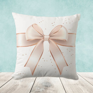 Cute pastel pink bow kid's room cushion