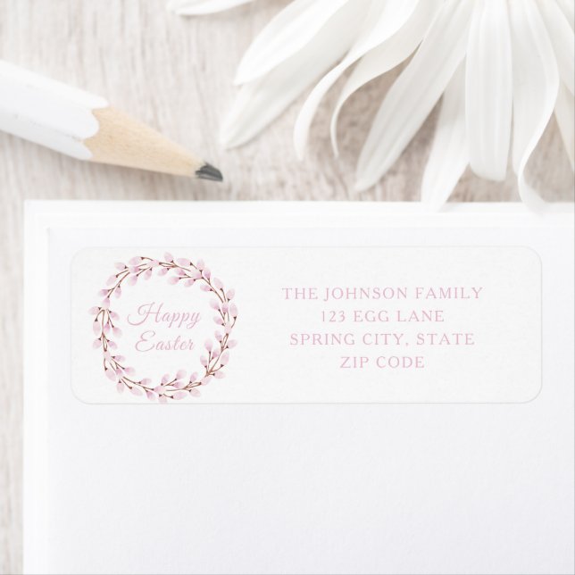 Cute Pastel Pink Easter Return Address (Insitu)