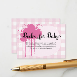 Cute Pastel Pink Gingham Baby Shower Enclosure Card