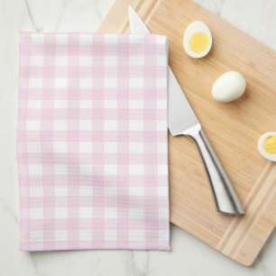 Cute Pastel Pink Gingham Tea Towel