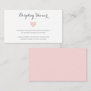 Cute Pastel Pink Heart Girl Display Shower Enclosure Card