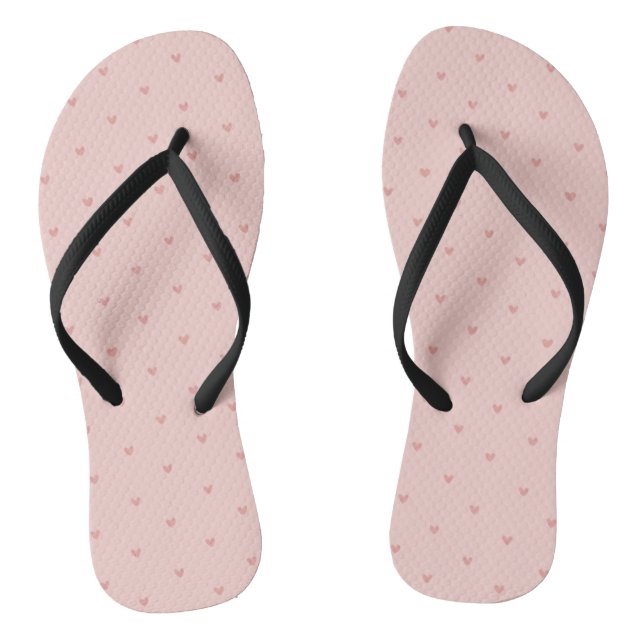Cute Pastel Pink Hearts Jandals (Footbed)
