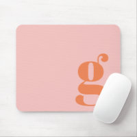 Cute Pastel Pink Orange Monogram Retro Lettering 