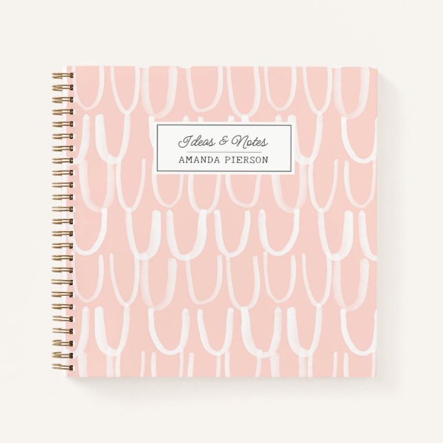 Cute Pastel Pink Personalised Notebook (Front)