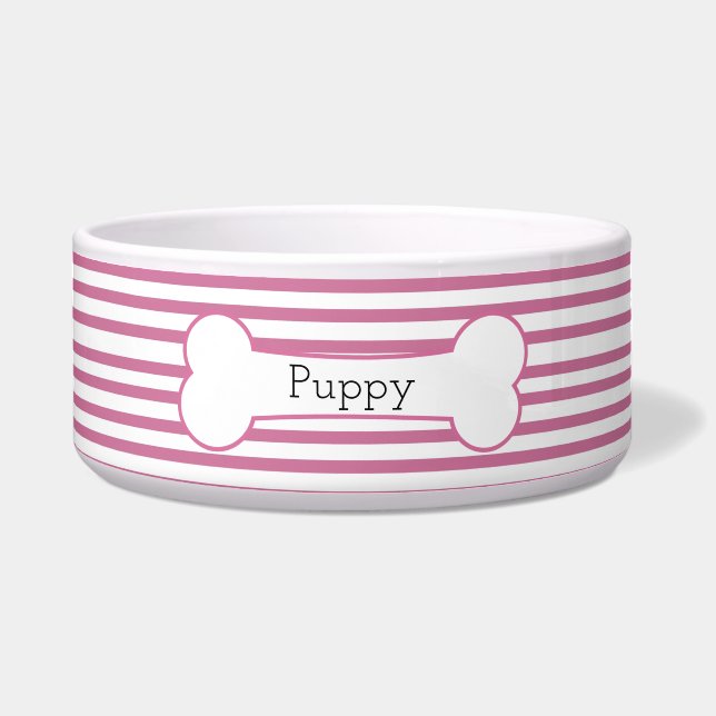 Cute Pastel Pink Stripes Puppy (Front)