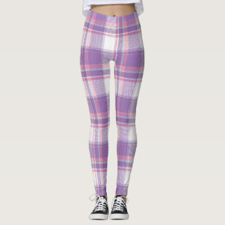Cute Pastel Plaid Print Leggings