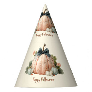 Cute Pastel Pumpkin Happy Halloween Party Hat