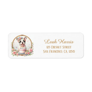 Cute Pastel Puppy French Bulld - Birthday Address