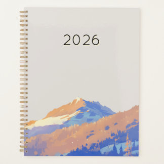 Cute Pastel Purple Minimalist Mountain Planner