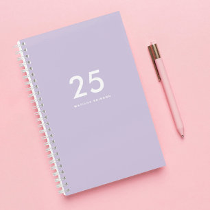 Cute Pastel Purple Name School Notebook