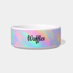 Cute Pastel Rainbow Colours Personalised Pet Name Bowl