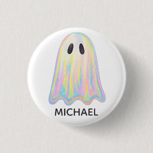 Cute Pastel Rainbow Ghost   Aesthetic Spooky 3 Cm Round Badge