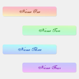 Cute Pastel Rainbow Iron On Name Tag Labels