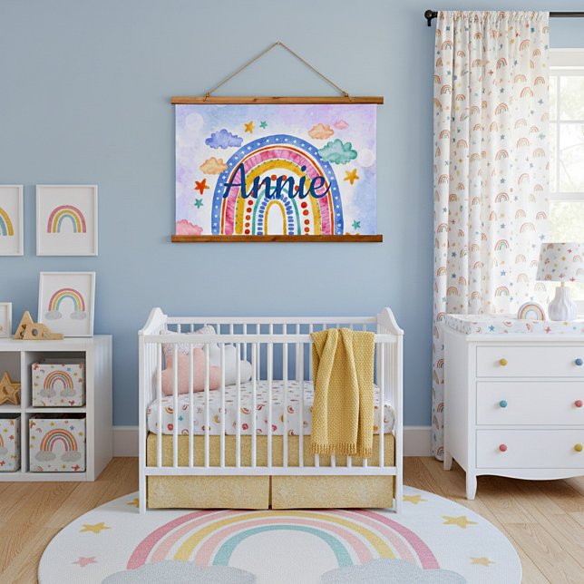 Cute pastel rainbow personalised   hanging tapestry (Creator Uploaded)