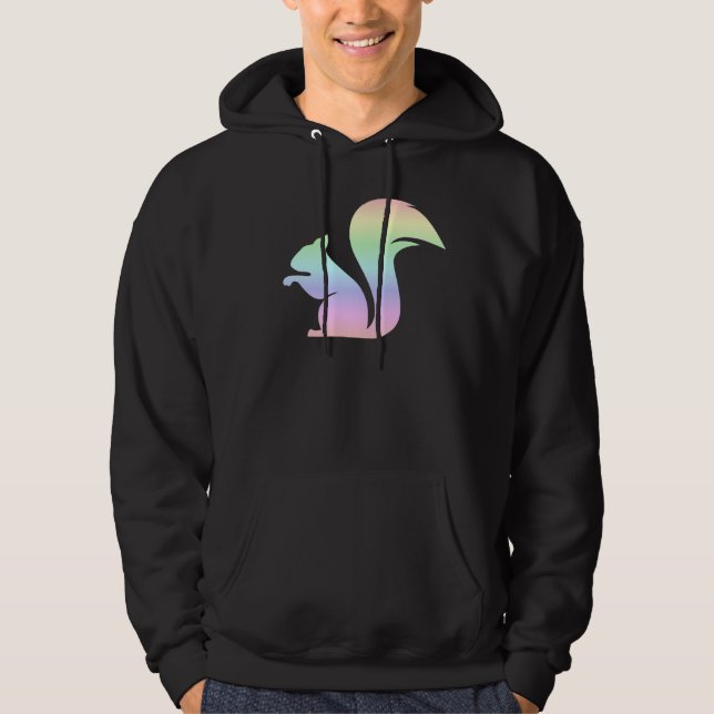 Cute Pastel Rainbow Squirrel Hoodie (Front)