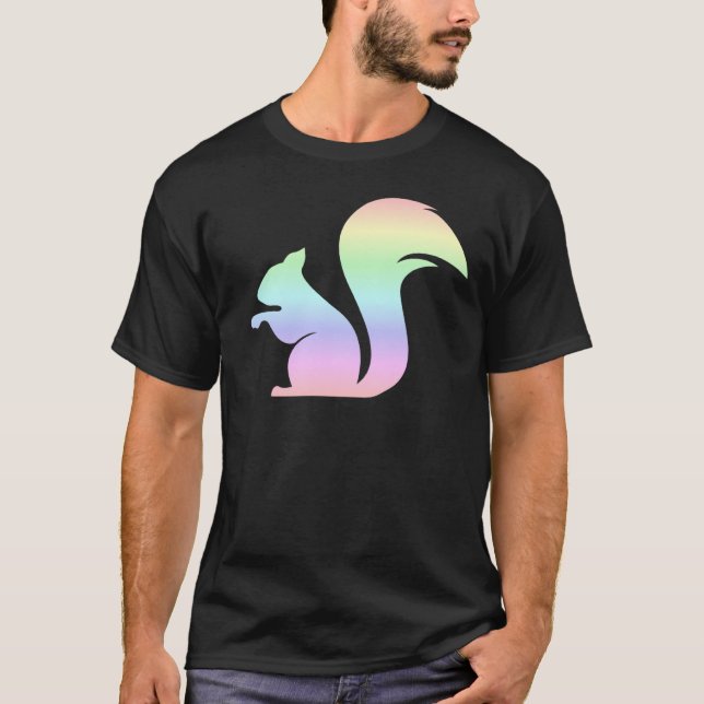 Cute Pastel Rainbow Squirrel T-Shirt (Front)