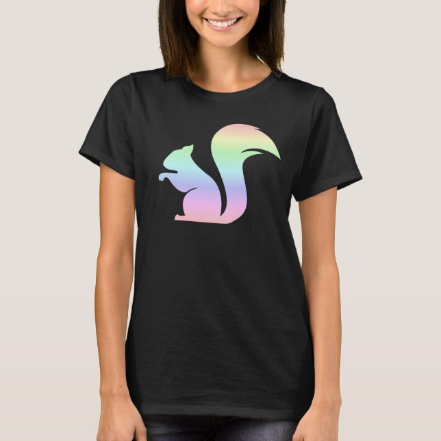 Cute Pastel Rainbow Squirrel T-Shirt (Front)