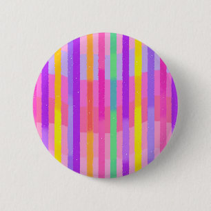 Cute Pastel Rainbow Stripes 6 Cm Round Badge
