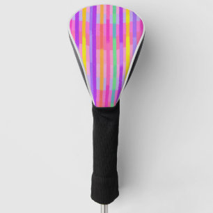 Cute Pastel Rainbow Stripes Golf Head Cover