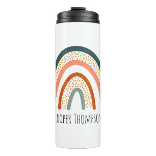 Cute pastel rainbow thermal tumbler