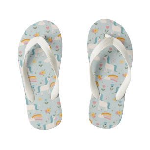 Cute pastel Rainbow Unicorn Pattern Kid's Jandals