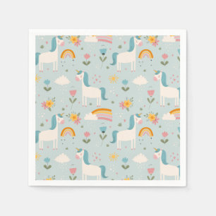 Cute pastel Rainbow Unicorn Pattern Napkin