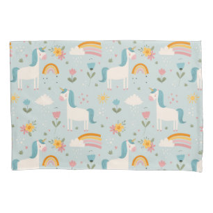 Cute pastel Rainbow Unicorn Pattern Pillowcase