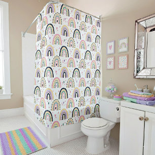 Cute pastel rainbows  shower curtain