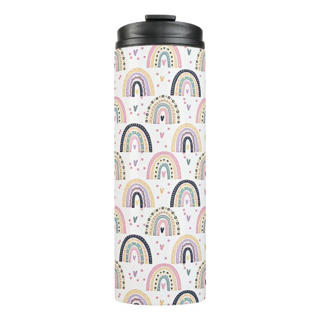 Cute pastel rainbows  thermal tumbler (Front)