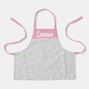 Cute pastel rainbows with little dots apron