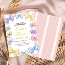 Cute Pastel Ribbon Birthday