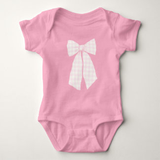 Cute Pastel Ribbon Bow Pink Baby Bodysuit