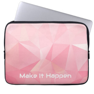 Cute Pastel Rose Laptop Sleeve with Motivational 