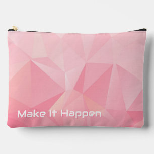 Cute Pastel Rose Motivational Make It Happen Accessory Pouch