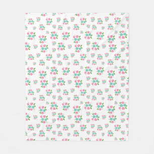 Cute Pastel Rosebud  Fleece Blanket