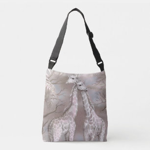 Cute Pastel Safari Wild Whimsical Animals Birds Crossbody Bag