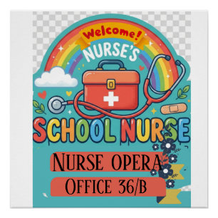 Cute Pastel School Nurse Office Door Sign   Custom