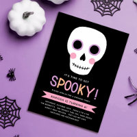 Cute Pastel Skull and Stars Halloween Birthday