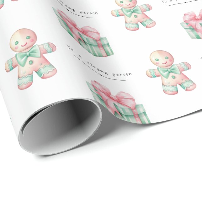 Cute Pastel Sober Support Christmas Gift Wrapping Paper (Roll Corner)