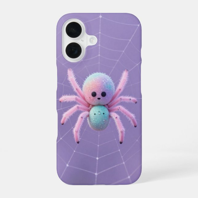 Cute Pastel Spider on Web Halloween Case (Back)