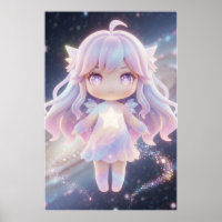 Cute Pastel Star Fairy Art Poster